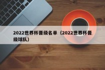 2022世界杯晋级名单（2022世界杯晋级球队）