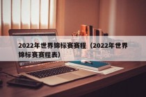 2022年世界锦标赛赛程（2022年世界锦标赛赛程表）