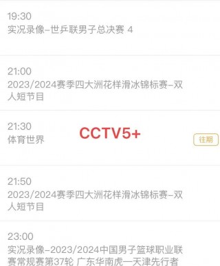 cctv5节目表在线观看(cctv5节目在线直播观看节目表)