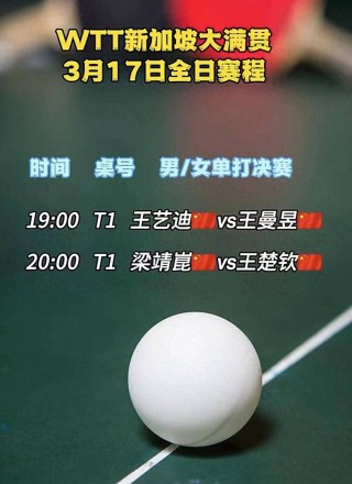 wtt乒乓球今日赛程表(wtt乒乓球今日赛程表3月18)