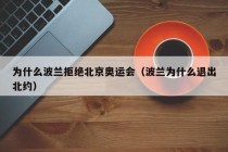 为什么波兰拒绝北京奥运会（波兰为什么退出北约）