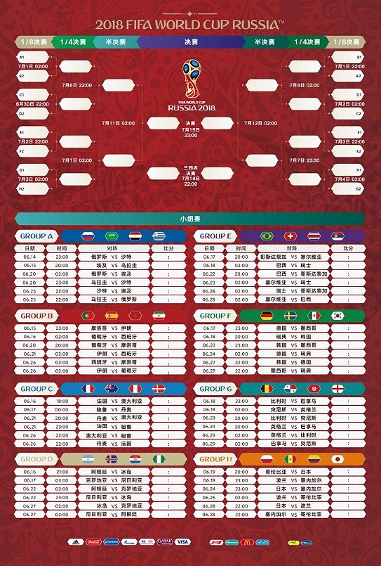 2018世界杯赛程表完整版(2018世界杯赛程时间表图片)  第1张