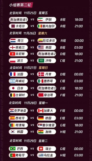 世界杯2022赛程表直播(世界杯2022赛程表直播视频)