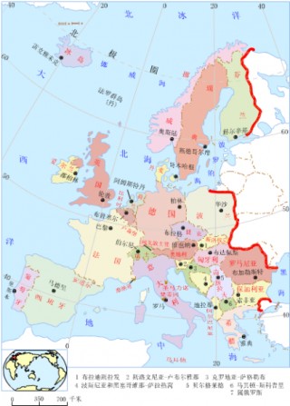 欧洲地图高清中文版(欧洲地图高清中文版 简易)