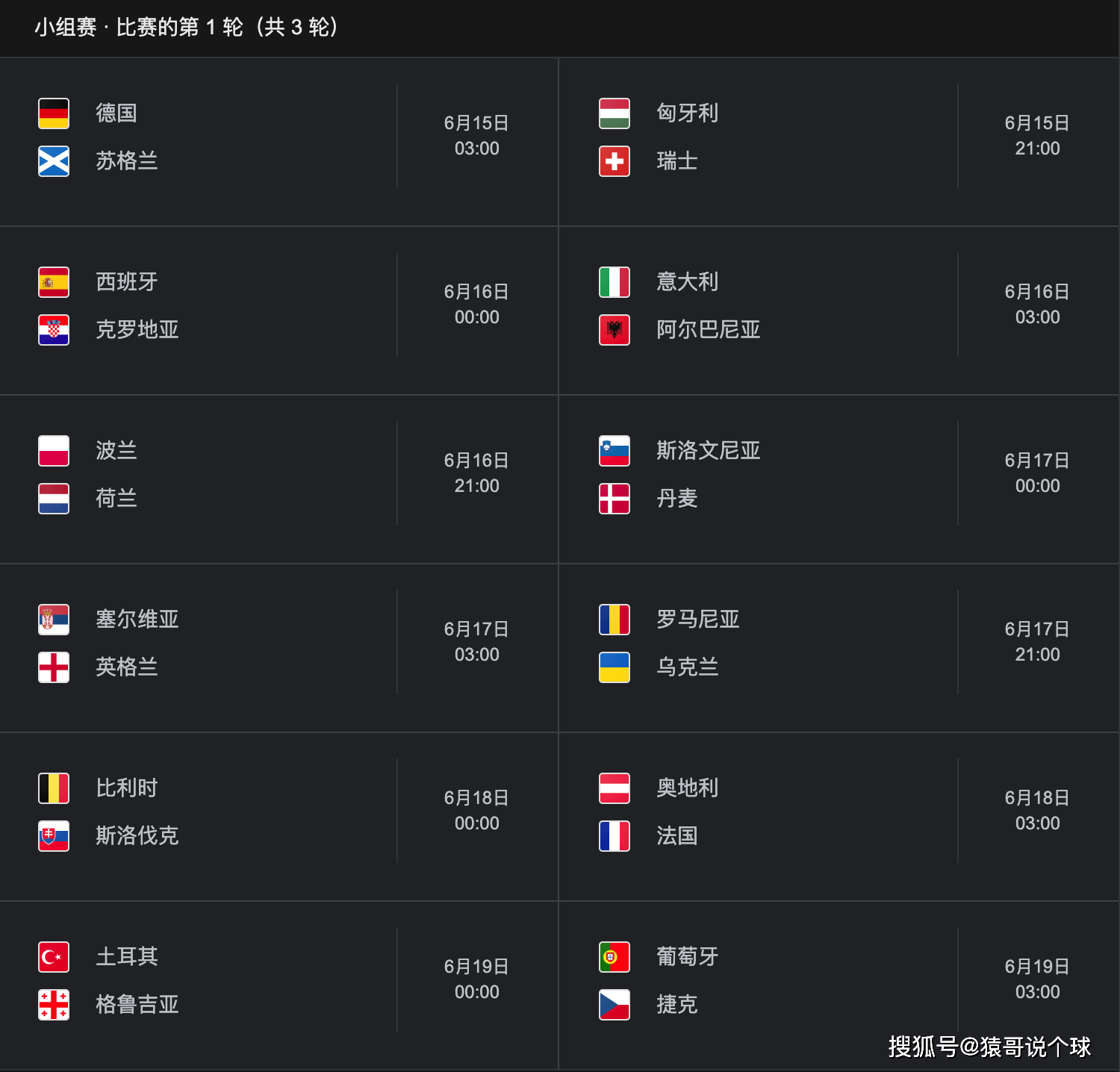 欧洲杯最新最全赛程(欧洲杯最新最全赛程时间)  第1张